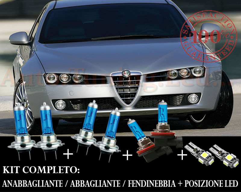 ALFA ROMEO 159 SET COMPLETO LAMPADE BLU XENON + POSIZIONE A LED