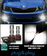 SKODA FABIA III LAMPADE FENDINEBBIA LED CREE CAMBUS NO AVARIA 8000LM