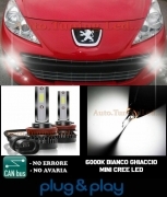 PEUGEOT 207 LAMPADE FENDINEBBIA LED CREE CAMBUS NO AVARIA 8000LM
