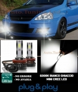 OPEL CORSA C LAMPADE FENDINEBBIA LED CREE CAMBUS NO AVARIA 8000LM