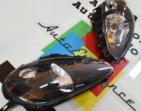 FARI ANTERIORI NERI FIAT PUNTO EVO