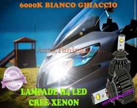 2 LAMPADE H4 CREE XENON BIANCO PURO